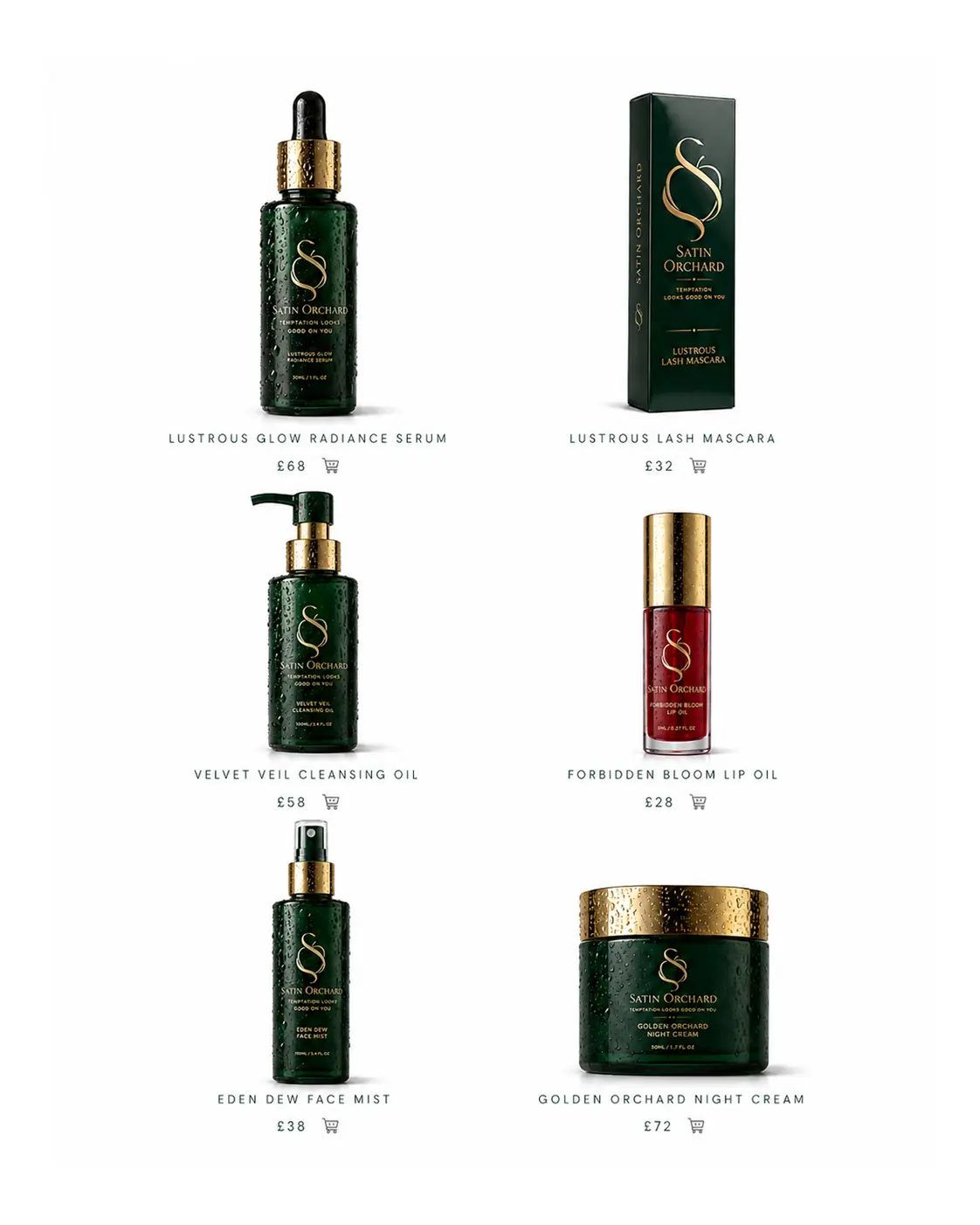 Satin Orchard skincare and beauty product range