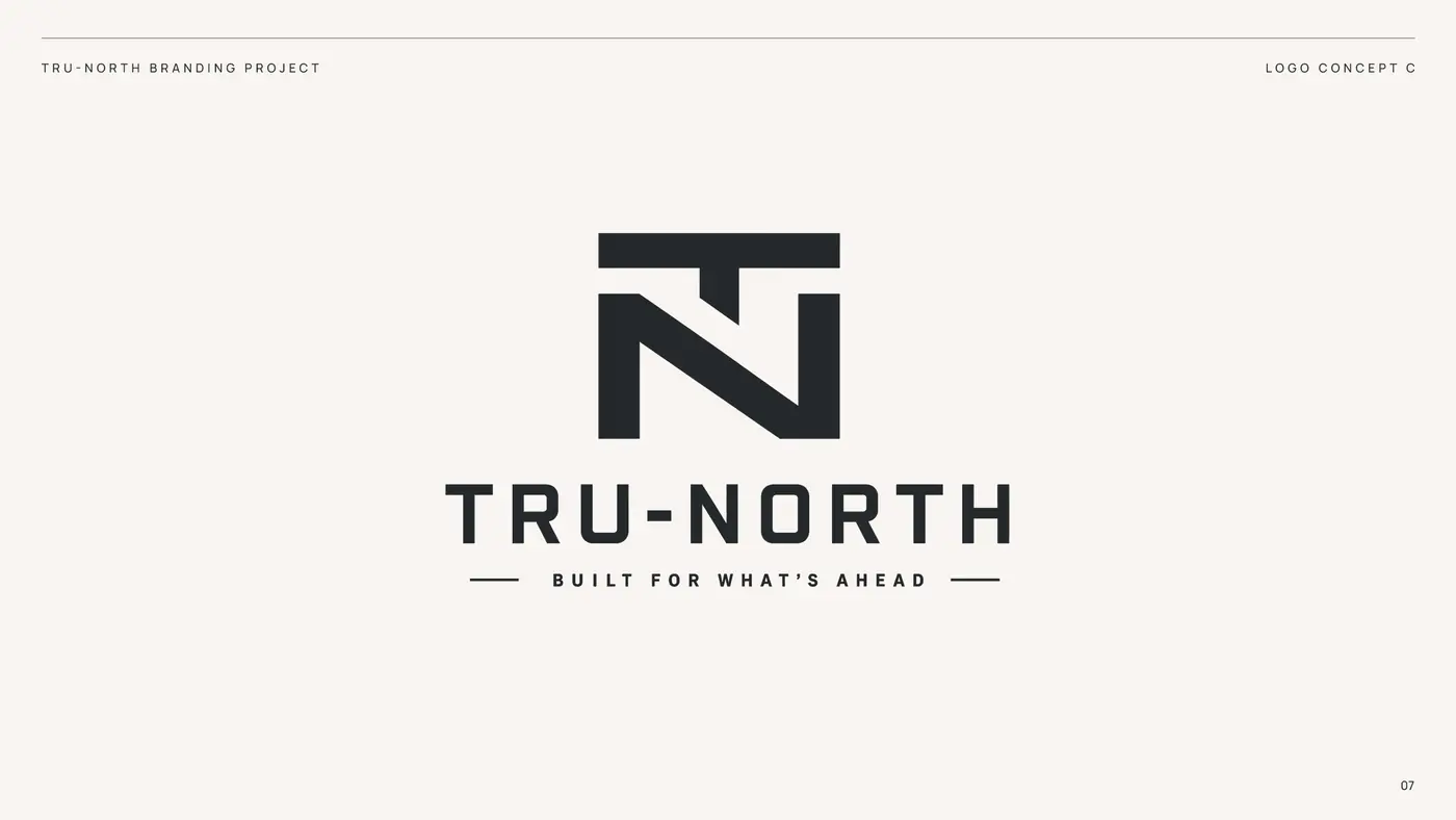 Geometric TN monogram logo route for Tru-North