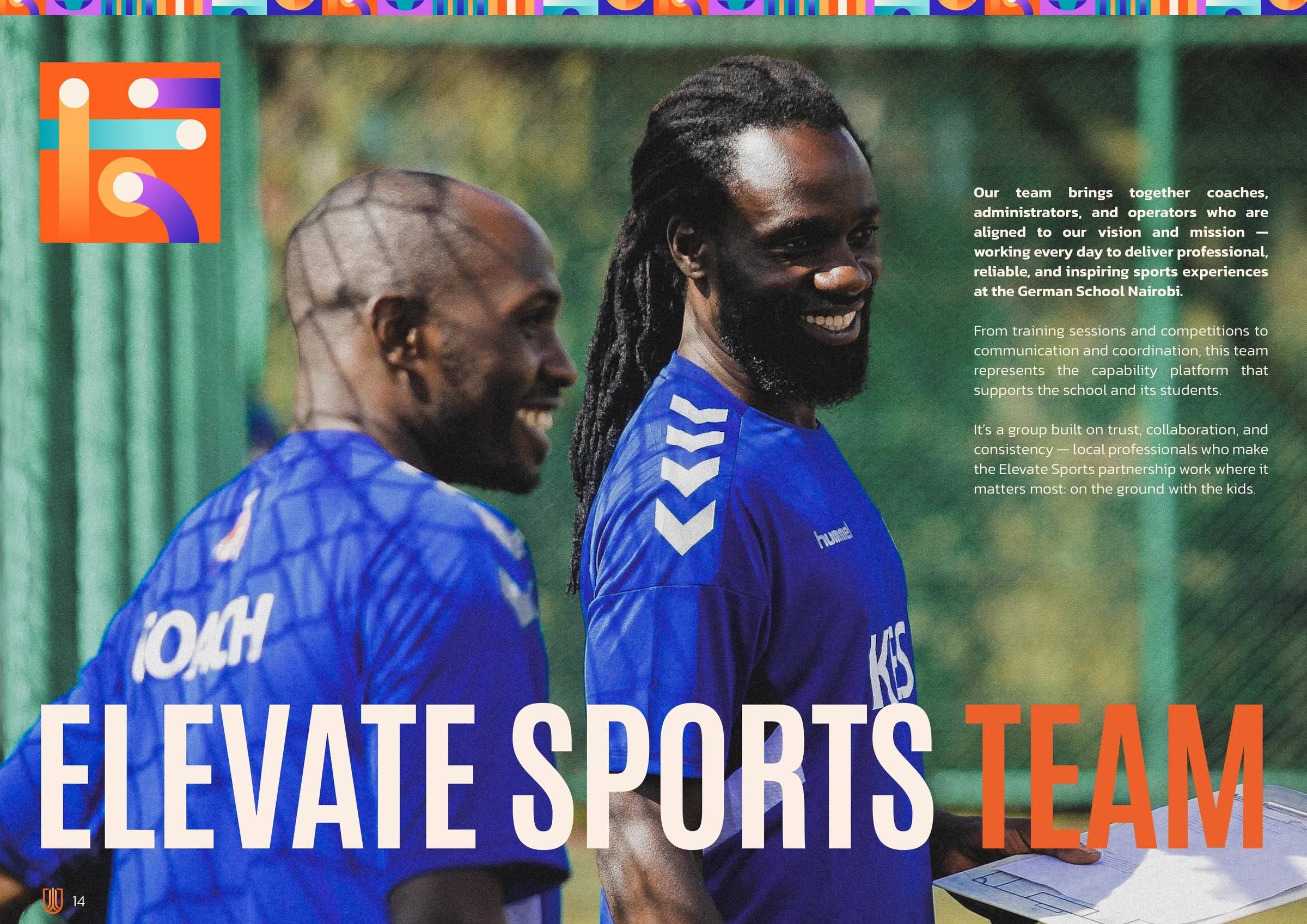 Elevate Sports Team design with two coaches