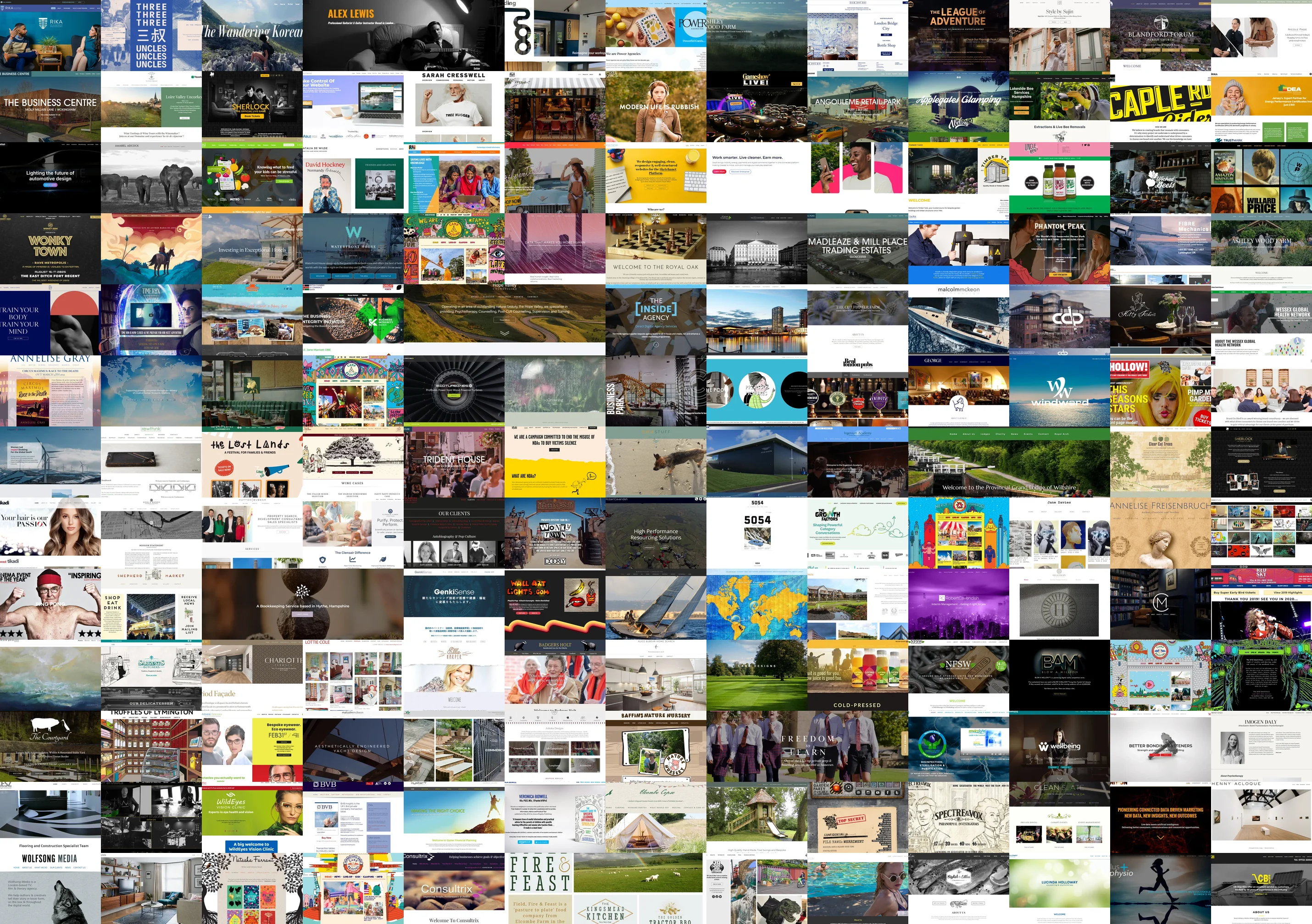 Mosaic of website design and development projects